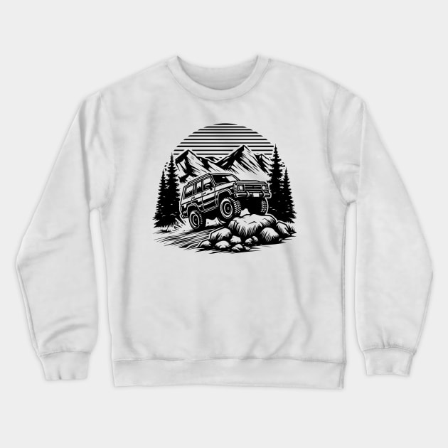 off road car Crewneck Sweatshirt by raventink